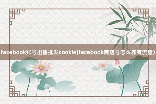 facebook账号出售批发cookie(facebook商店号怎么养有流量)